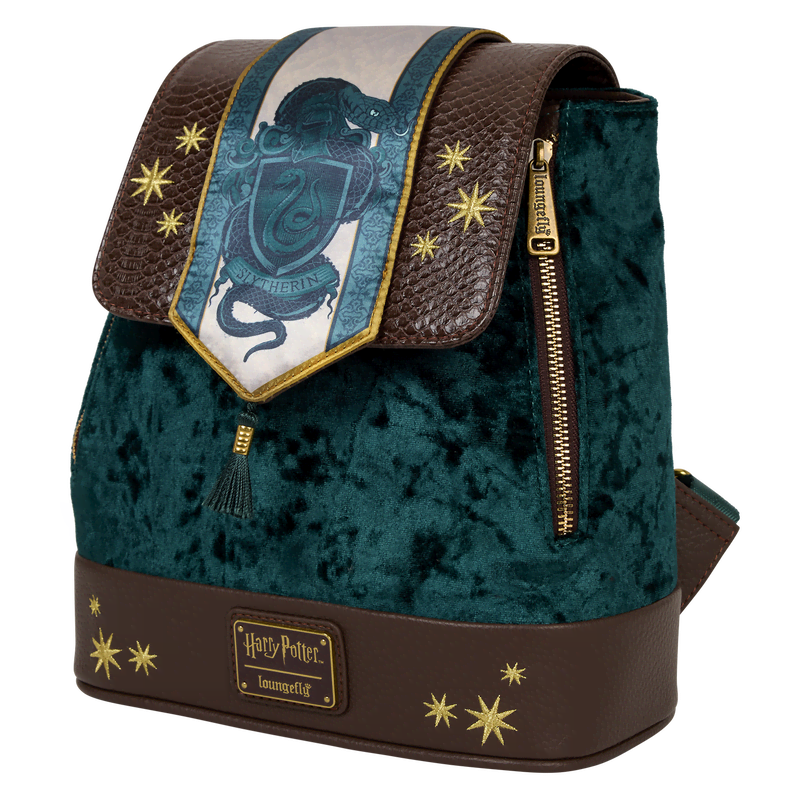 Exclusive Harry Potter Slytherin Banner Velvet Mini Backpack - Image 4