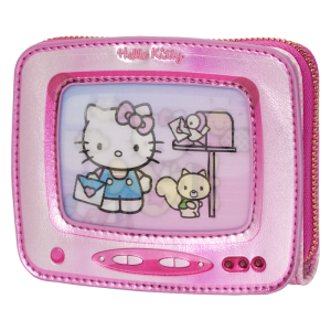 Sanrio Exclusive Hello Kitty Vintage TV Lenticular Zip Around Wallet