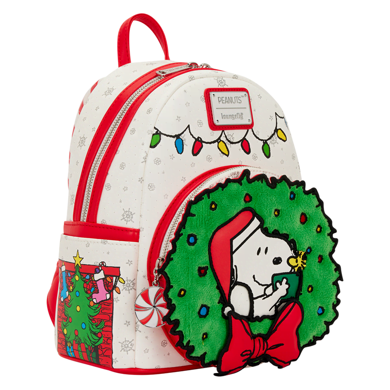 Peanuts Snoopy & Woodstock Holiday Plush Wreath Mini Backpack - Image 5