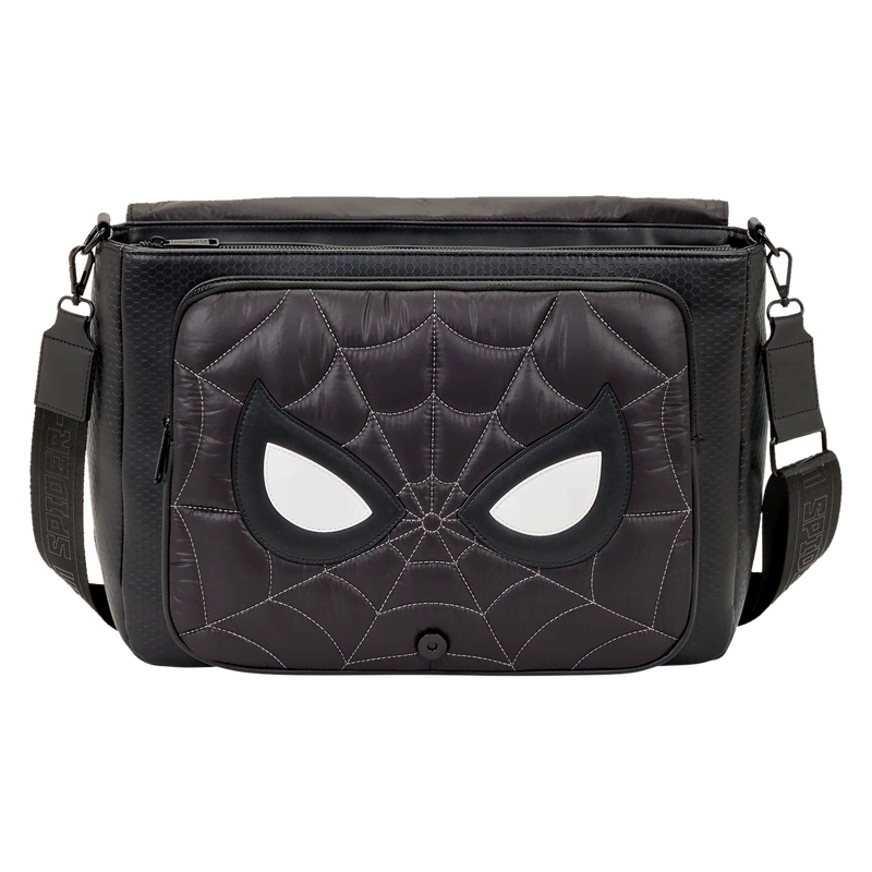 Spider-Man Black & White Suit Quilted Messenger Crossbody Bag - Image 4