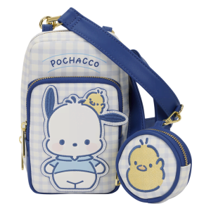 Sanrio Pochacco Gingham Cell Phone Crossbody Bag with Coin Bag