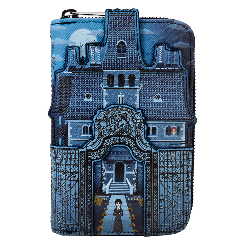 Wednesday Nevermore Academy Castle Zip Around Wallet