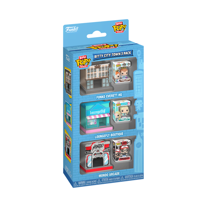 Bitty Pop! City Towns Funko HQ. Loungefly Boutique. & Mondo Arcade 3-Pack
