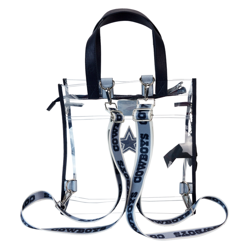 NFL Dallas Cowboys Clear Convertible Backpack & Tote Crossbody Stadium Bag - Image 6