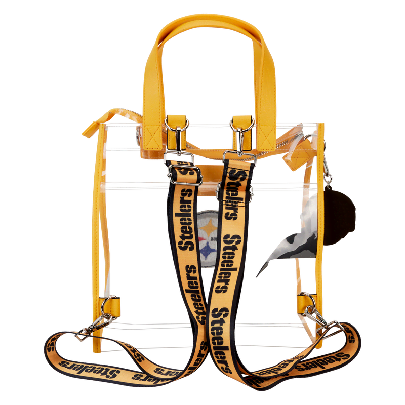 NFL Pittsburgh Steelers Clear Convertible Backpack & Tote Crossbody Stadium Bag - Image 6