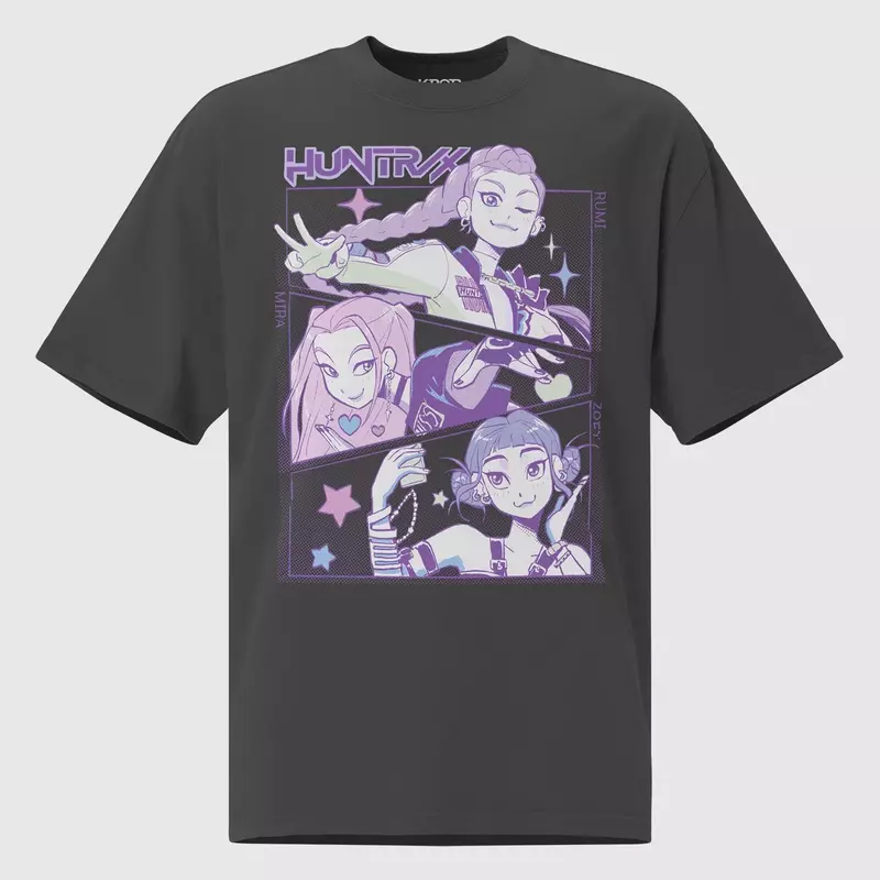 KPop Demon Hunters HUNTR/X Black Faded Tee - Image 2