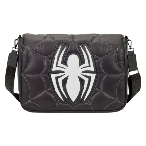 Spider-Man Black & White Suit Quilted Messenger Crossbody Bag