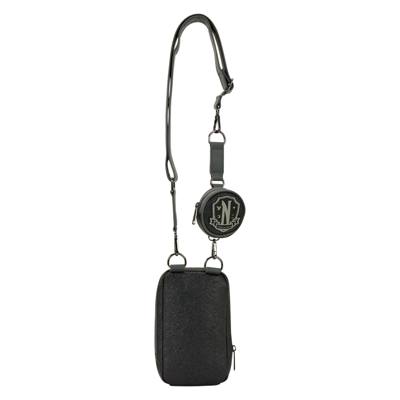 Wednesday Black Roses Cell Phone Crossbody Bag with Coin Bag - Image 6