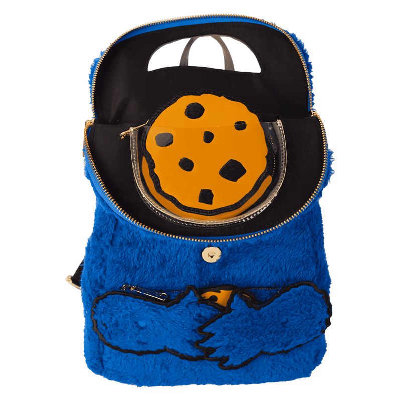 Sesame Street Cookie Monster Plush Cosplay Mini Backpack With Coin Bag - Image 5