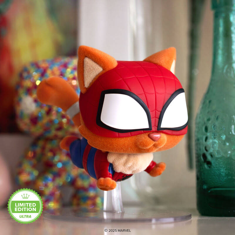 Pop! Spider-Cat (Flocked) with Pop! Protector - Image 2