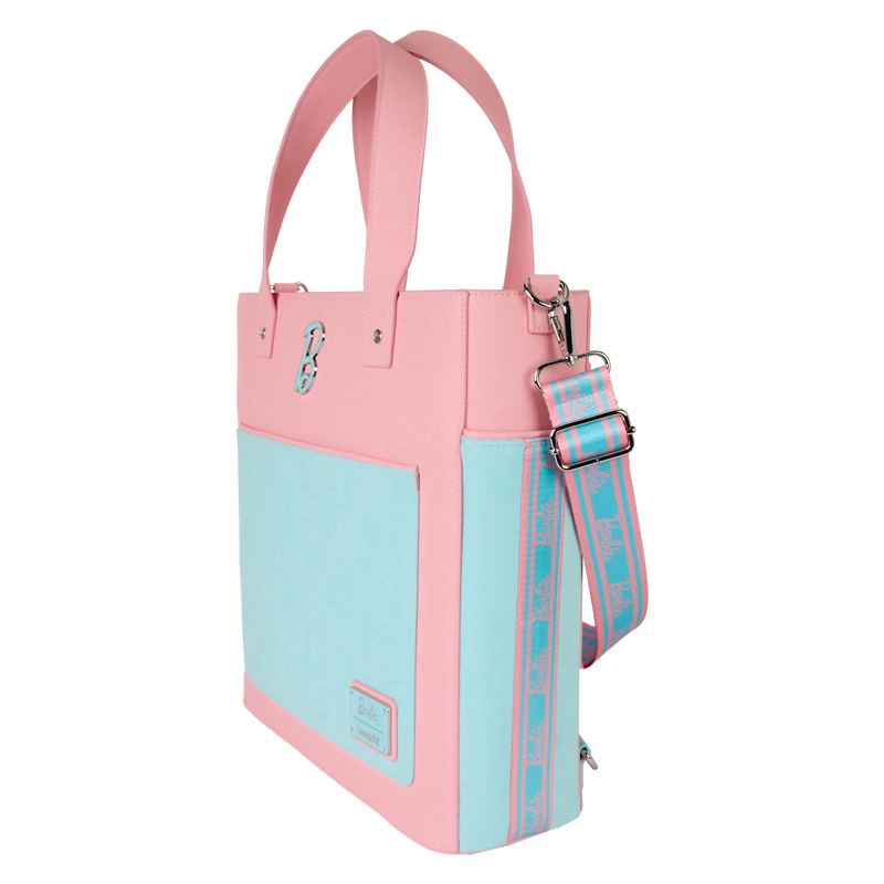 Classic Barbie Terry Cloth Convertible Backpack & Tote Crossbody Bag - Image 3