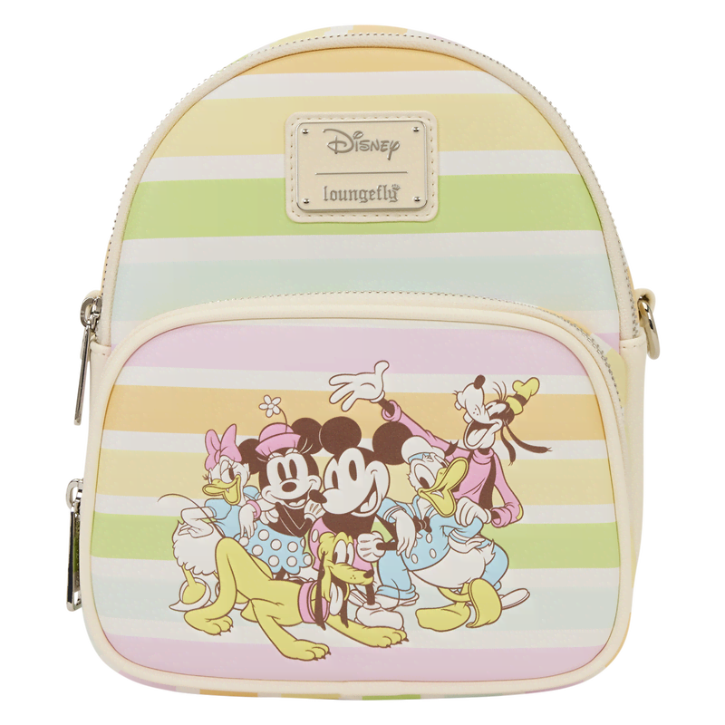 Mickey & Friends Rainbow Stripes Convertible Mini Backpack & Crossbody Bag