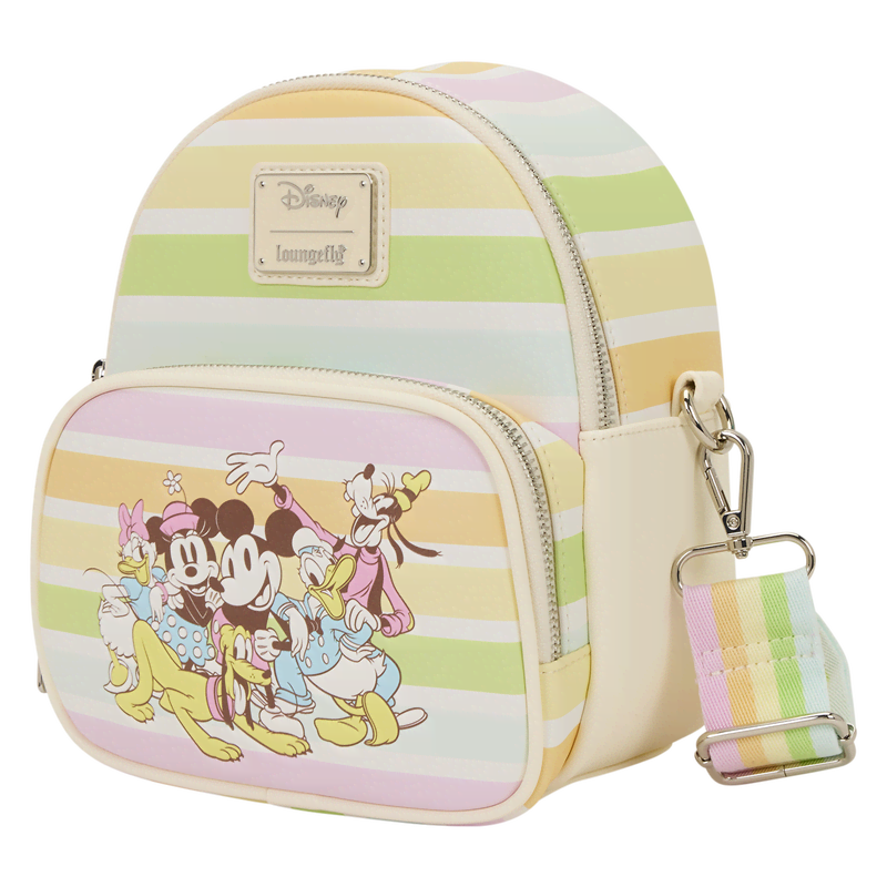 Mickey & Friends Rainbow Stripes Convertible Mini Backpack & Crossbody Bag - Image 3