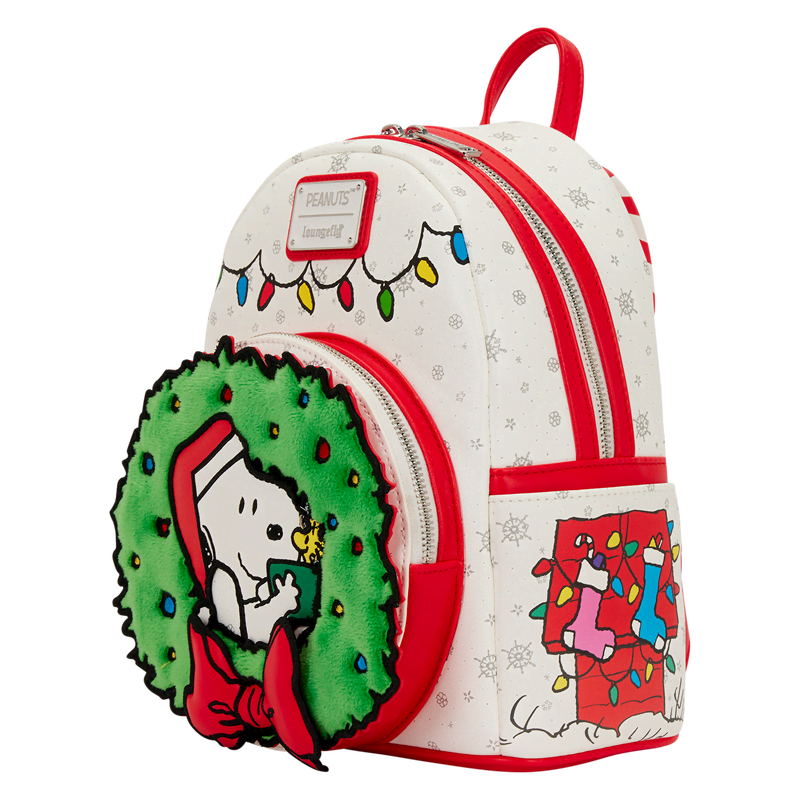 Peanuts Snoopy & Woodstock Holiday Plush Wreath Mini Backpack - Image 4