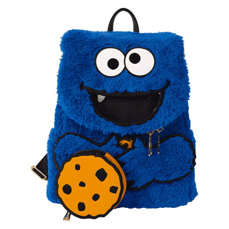 Sesame Street Cookie Monster Plush Cosplay Mini Backpack With Coin Bag - Image 6