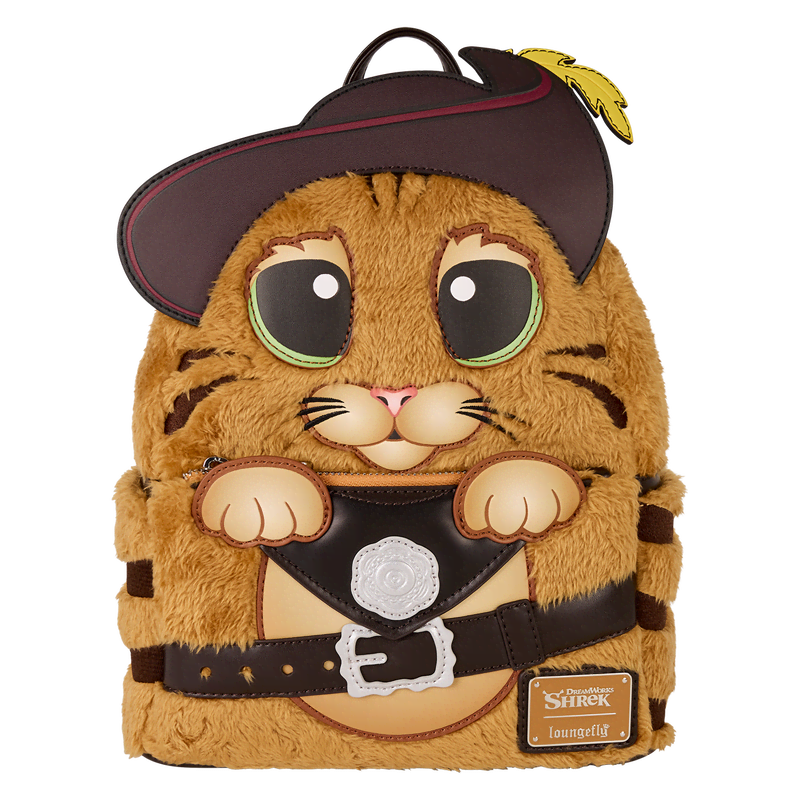 Shrek Puss In Boots Plush Cosplay Mini Backpack