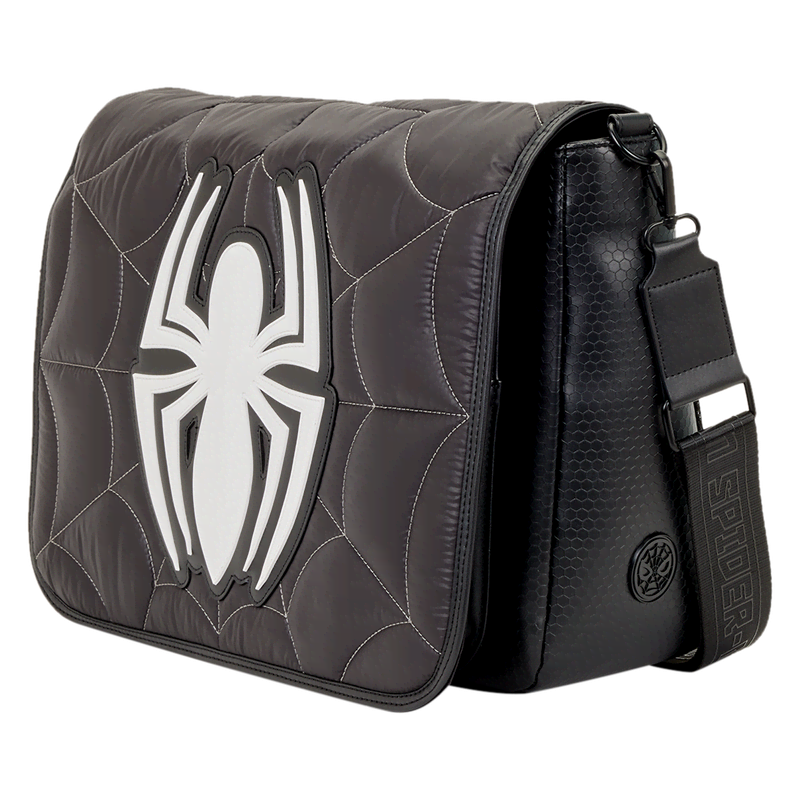Spider-Man Black & White Suit Quilted Messenger Crossbody Bag - Image 5