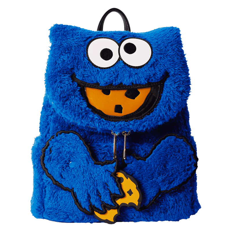 Sesame Street Cookie Monster Plush Cosplay Mini Backpack With Coin Bag