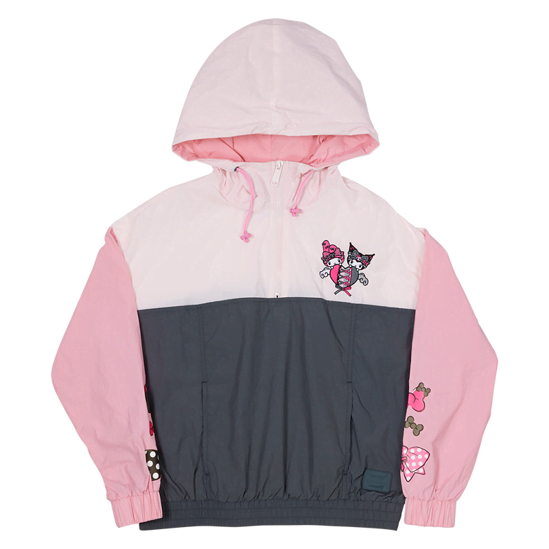 Sanrio My Melody & Kuromi Half-Zip Unisex Windbreaker Jacket
