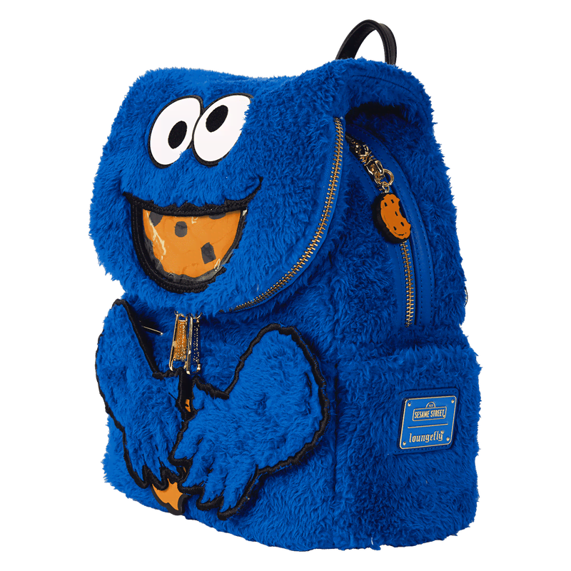 Sesame Street Cookie Monster Plush Cosplay Mini Backpack With Coin Bag - Image 9