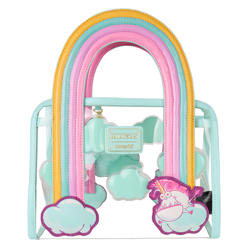 Minions Fluffy Unicorn Rainbow Clear Mini Tote Crossbody Bag - Image 4